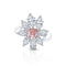pink and white diamond bespoke floral ring<br>in platnum <span class='visuallyhidden'>Call or text 323-404-2959 if you need shopping assistance.</span>